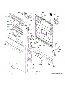 Escutcheon & Door Assembly parts for Ge Dishwasher GDT605PGM4BB from AppliancePartsPros.com