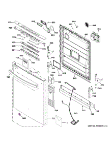 Escutcheon & Door Assembly parts for Ge Dishwasher GDT630PFM0DS from AppliancePartsPros.com