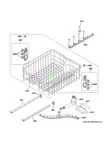 Upper Rack Assembly parts for Ge Dishwasher GDT630PYM6FS from AppliancePartsPros.com