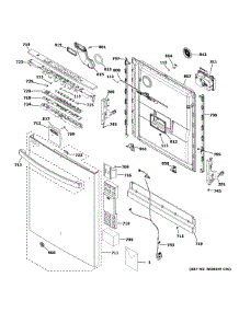 Escutcheon & Door Assembly parts for Ge Dishwasher GDT635HSM6SS from AppliancePartsPros.com