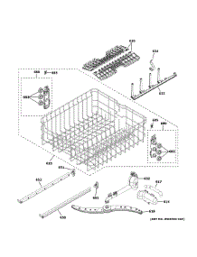 Upper Rack Assembly parts for Ge Dishwasher GDT645SGN2WW from AppliancePartsPros.com