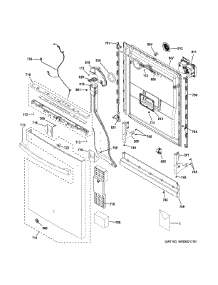 Escutcheon & Door Assembly parts for Ge Dishwasher GDT665SMN8ES from AppliancePartsPros.com
