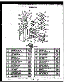 Shelving parts for Caloric Side-By-Side Refrigerator GFD240-1L2 from AppliancePartsPros.com