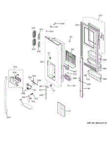 Dispenser Door parts for Ge Bottom-Mount Refrigerator GFE24JGKJFBB from AppliancePartsPros.com