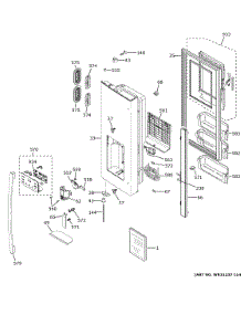 Dispenser Door parts for Ge Bottom-Mount Refrigerator GFE24JGKXFBB from AppliancePartsPros.com