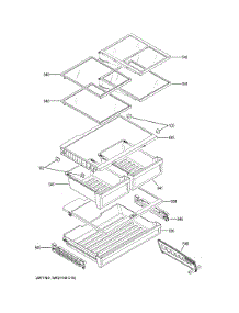 Fresh Food Shelves parts for Ge Bottom-Mount Refrigerator GFE24JMKYFES from AppliancePartsPros.com