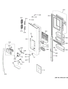Dispenser Door parts for Ge Bottom-Mount Refrigerator GFE26JEMPFDS from AppliancePartsPros.com