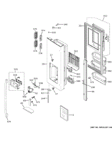 Dispenser Door parts for Ge Bottom-Mount Refrigerator GFE26JGMTFWW from AppliancePartsPros.com