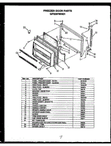 Freezer Door Parts (Gfs207mn01) parts for Caloric Top-Mount Refrigerator GFS2271L10 from AppliancePartsPros.com