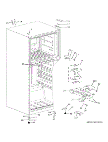 Fresh Food Section parts for Ge Top-Mount Refrigerator GIE21GTHGWW from AppliancePartsPros.com