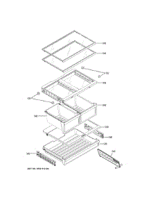 Fresh Food Shelves parts for Ge Bottom-Mount Refrigerator GNE21FMKNFES from AppliancePartsPros.com