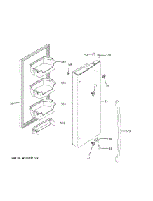 Fresh Food Door - Rh parts for Ge Bottom-Mount Refrigerator GNE21FYKGFFS from AppliancePartsPros.com