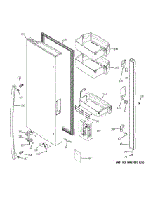 Fresh Food Door - Lh parts for Ge Bottom-Mount Refrigerator GNE29GMKLES from AppliancePartsPros.com