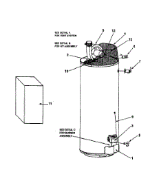 Water Heater parts for Ao Smith Gas Water Heater GPHE50 from AppliancePartsPros.com