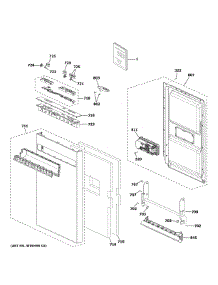 Escutcheon & Door Assembly parts for Ge Dishwasher GPT145SSL0SS from AppliancePartsPros.com