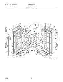 Fresh Food Door parts for Frigidaire Bottom-Mount Refrigerator GRFS2853AD2 from AppliancePartsPros.com