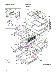 Shelves parts for Frigidaire Bottom-Mount Refrigerator GRFS2853AD2 from AppliancePartsPros.com