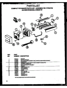 Compact Ice Maker Parts Lists (Gri2001ww / P1168201ww) parts for Modern Maid Side-By-Side Refrigerator GRH2401SWW/P1168101WW from AppliancePartsPros.com