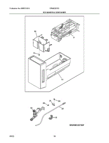 Ice Maker & Container|Imgrmc2273bf.Svg parts for Frigidaire Bottom-Mount Refrigerator GRMC2273CD00 from AppliancePartsPros.com