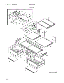 Shelves parts for Frigidaire Bottom-Mount Refrigerator GRQC2255BF0 from AppliancePartsPros.com