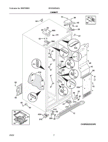 Cabinet parts for Frigidaire Side-By-Side Refrigerator GRSS2652AD1 from AppliancePartsPros.com