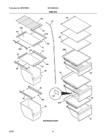 Shelves parts for Frigidaire Side-By-Side Refrigerator GRSS2652AD1 from AppliancePartsPros.com