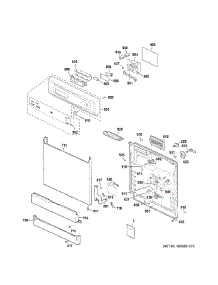Escutcheon & Door Assembly parts for Ge Dishwasher GSD3361K70SS from AppliancePartsPros.com