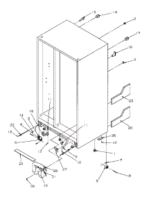 Drain And Rollers parts for Amana Side-By-Side Refrigerator GSDE3201SW-P1190901WW from AppliancePartsPros.com
