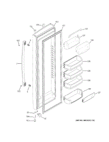 Fresh Food Door parts for Ge Side-By-Side Refrigerator GSE23GGKPCWW from AppliancePartsPros.com