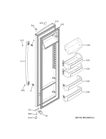 Fresh Food Door parts for Ge Side-By-Side Refrigerator GSE23GGPFCWW from AppliancePartsPros.com