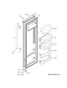 Fresh Food Door parts for Ge Side-By-Side Refrigerator GSS25CGHLCBB from AppliancePartsPros.com