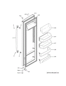 Fresh Food Door parts for Ge Side-By-Side Refrigerator GSS25CGHPCWW from AppliancePartsPros.com