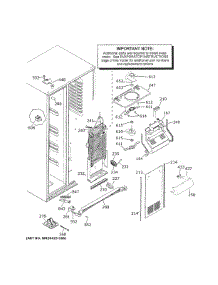 Freezer Section parts for Ge Side-By-Side Refrigerator GSS25CGHRCBB from AppliancePartsPros.com