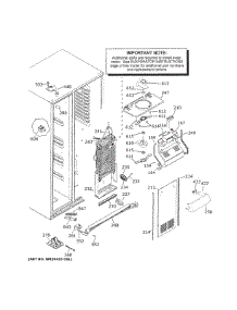 Freezer Section parts for Ge Side-By-Side Refrigerator GSS25CSHPCSS from AppliancePartsPros.com
