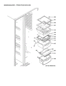 Fresh Food Shelves parts for Ge Side-By-Side Refrigerator GSS25GGHJCWW from AppliancePartsPros.com