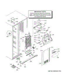 Freezer Section parts for Ge Side-By-Side Refrigerator GSS25GGHLCBB from AppliancePartsPros.com