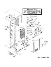 Freezer Section parts for Ge Side-By-Side Refrigerator GSS25GGPBCWW from AppliancePartsPros.com
