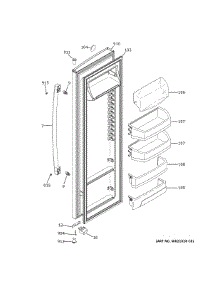 Fresh Food Door parts for Ge Side-By-Side Refrigerator GSS25GSHPCSS from AppliancePartsPros.com