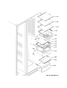 Fresh Food Shelves parts for Ge Side-By-Side Refrigerator GSS25IBNBHTS from AppliancePartsPros.com