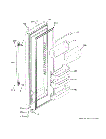 Fresh Food Door parts for Ge Side-By-Side Refrigerator GSS25IENWHDS from AppliancePartsPros.com