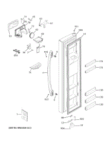 Freezer Door parts for Ge Side-By-Side Refrigerator GSS25IGNRHBB from AppliancePartsPros.com