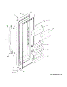 Fresh Food Door parts for Ge Side-By-Side Refrigerator GSS25IGNWHWW from AppliancePartsPros.com