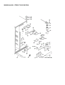 Fresh Food Section parts for Ge Side-By-Side Refrigerator GSS25LSLJCSS from AppliancePartsPros.com