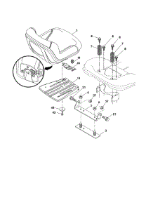 Seat parts for Husqvarna Front-Engine Lawn Tractor GT48XLSI (96043017700) from AppliancePartsPros.com
