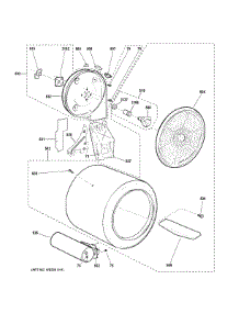 Drum parts for Ge Dryer GTD45GASJ3WS from AppliancePartsPros.com