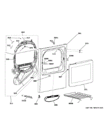 Front Panel & Door parts for Ge Dryer GTD72GBSN0WS from AppliancePartsPros.com