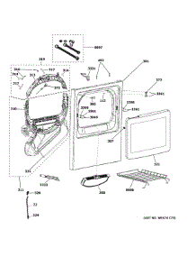 Front Panel & Door parts for Ge Dryer GTD84GCSN1WS from AppliancePartsPros.com
