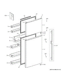 Doors parts for Ge Top-Mount Refrigerator GTE18MSRBRSS from AppliancePartsPros.com