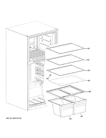 Shelves & Drawers parts for Ge Top-Mount Refrigerator GTS18FGLDBB from AppliancePartsPros.com