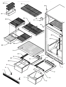 Cabinet Shelving (Tb18rl / P1184608wl) (Tb18rw / P1184608ww) (Gta18al / P1184606wl) (Gta18al / P1184607wl) (Gta18aw / P1184606ww) (Gta18aw / P1184607ww) (Gtw18al / P1188801wl) (Gtw18aw / P1188801ww) parts for Caloric Top-Mount Refrigerator GTW18AW/P1188801WW from AppliancePartsPros.com